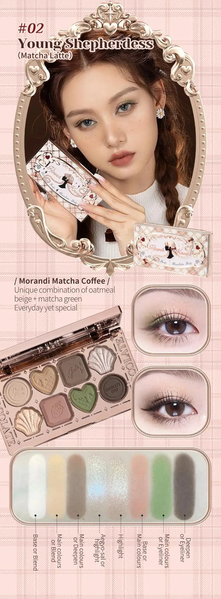 6-Color Shell Pearl Eyeshadow Palette for Long-Lasting Makeup - 25