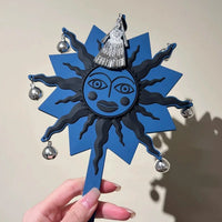 Artistic Sun Design Handheld Makeup Mirror