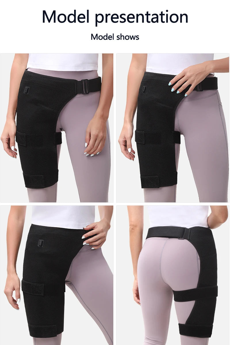 Heated Hip and Thigh Support Brace for Pain Relief - 16