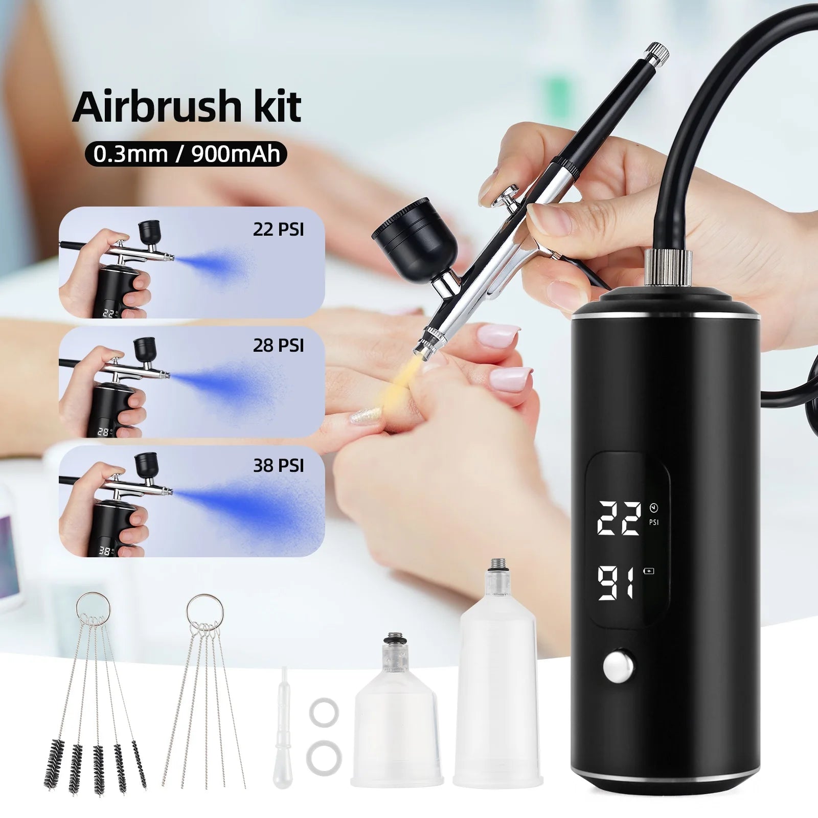 Portable Cordless Airbrush Kit for Makeup, Art, and Crafts - 7