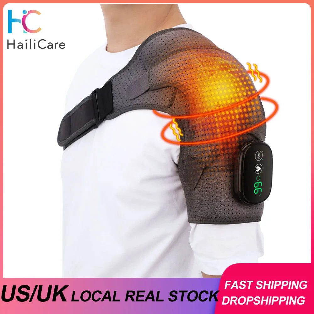 Electric Heated Shoulder Massage Brace with Vibration