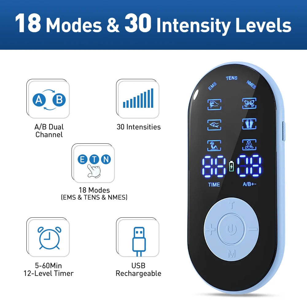 Dual-Channel TENS EMS Muscle Stimulator for Pain Relief and Recovery - 3