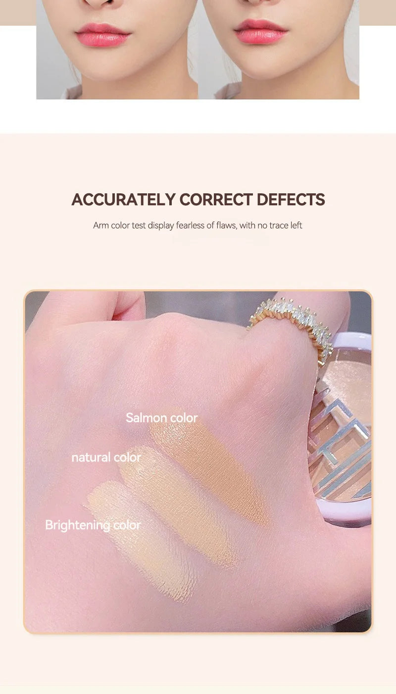 3-Color Cream Concealer Palette for Flawless Skin - 10