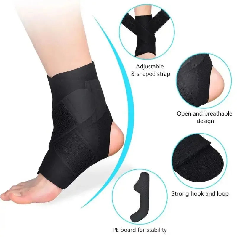Adjustable Breathable Ankle Support Brace for Sports and Recovery - 6