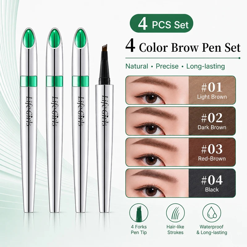4-Fork Waterproof Eyebrow Pen for Natural Hair-Like Strokes - 20