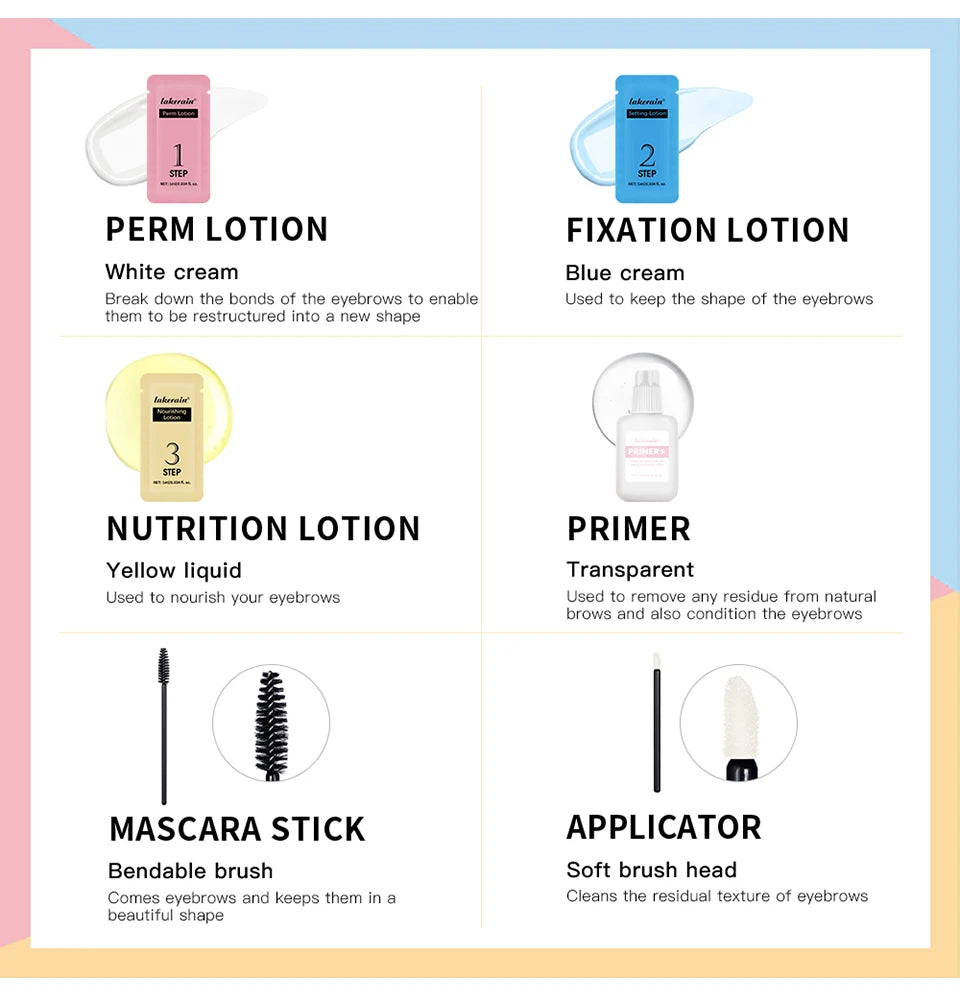 Professional Eyebrow Lamination and Perming Kit - 12