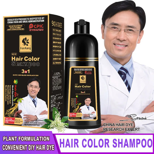 3-in-1 Herbal Hair Dye and Blackening Shampoo