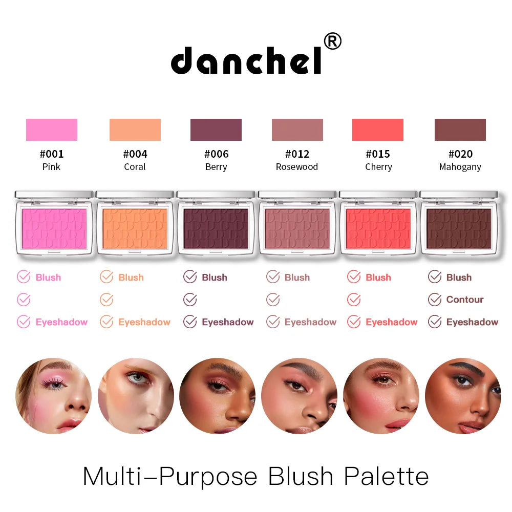 Matte Embossed Blush Palette with Brush - 3