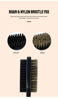Dual-Sided Wooden Beard Grooming Brush for Styling