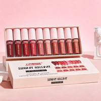 10-Color Velvet Matte Lip Gloss Set