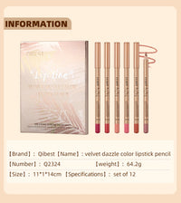 12-Color Waterproof Matte Lip Liner Pencil Set