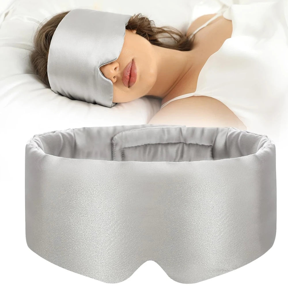 Silk Sleep Mask with Adjustable Strap for Deep Relaxation - 15