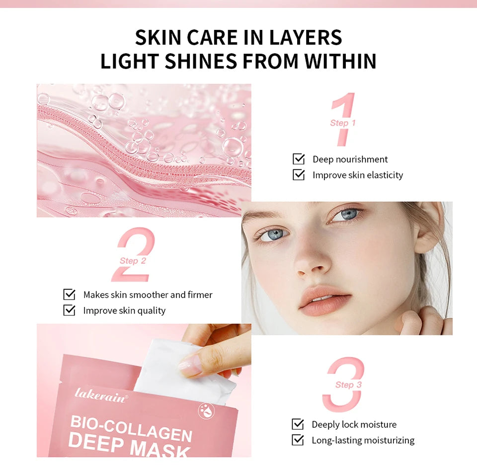 Bio-Collagen Deep Hydrating Face Mask Set - 8