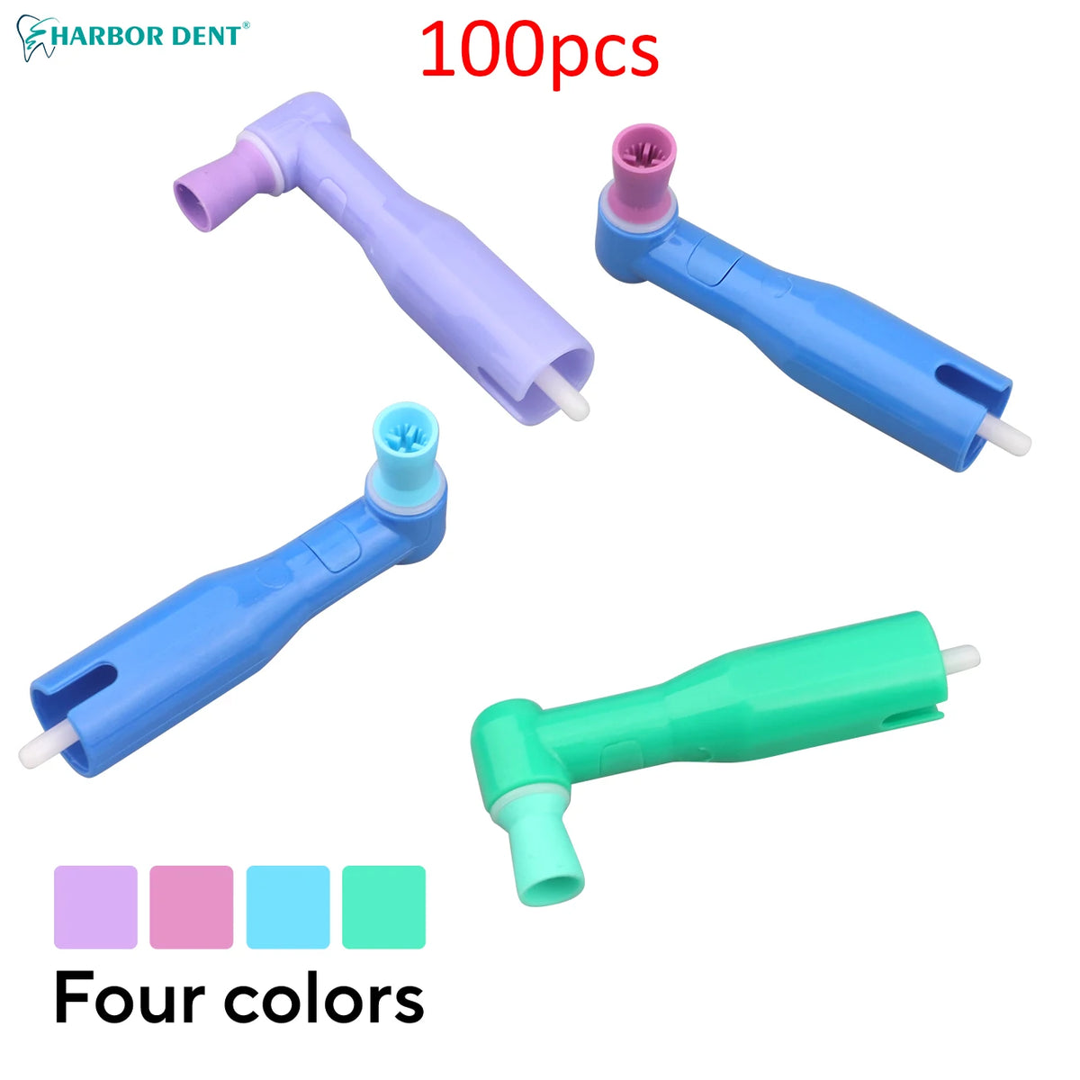 100-Pack Disposable Dental Prophy Angles for Teeth Polishing