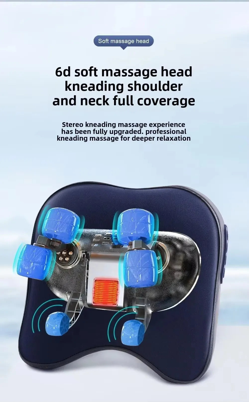 6D Wireless Shiatsu Neck and Shoulder Massage Pillow - 11