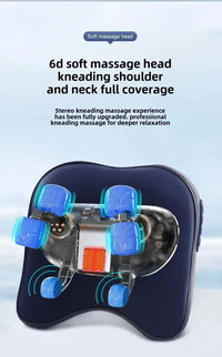 6D Wireless Shiatsu Neck and Shoulder Massage Pillow
