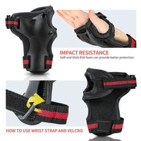 6-Piece Protective Knee, Elbow, and Wrist Pad Set for Kids
