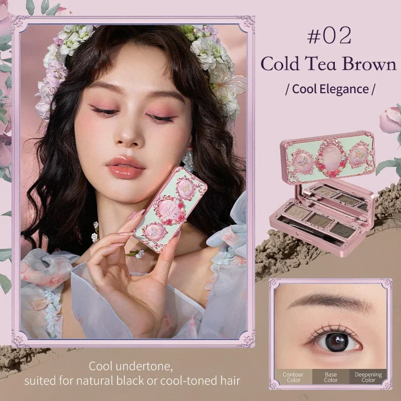 Long-Lasting Matte Eyebrow Powder Palette - 19
