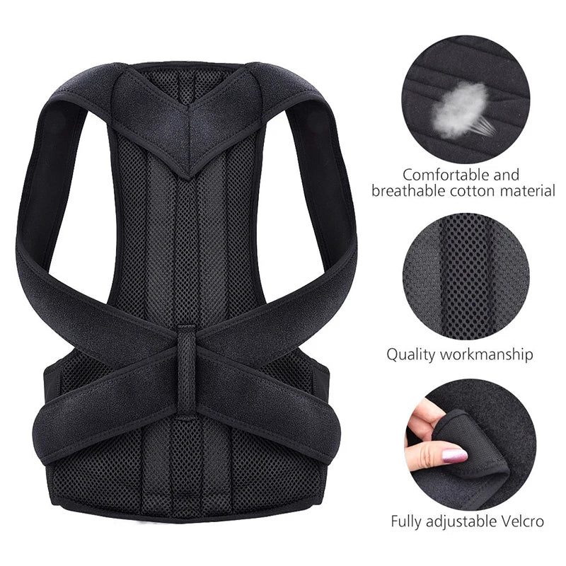 Adjustable Back Posture Corrector and Lumbar Support Brace - 3