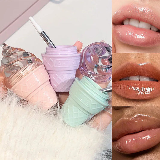 Hydrating Ice Cream Lip Gloss for Smooth, Glossy Lips