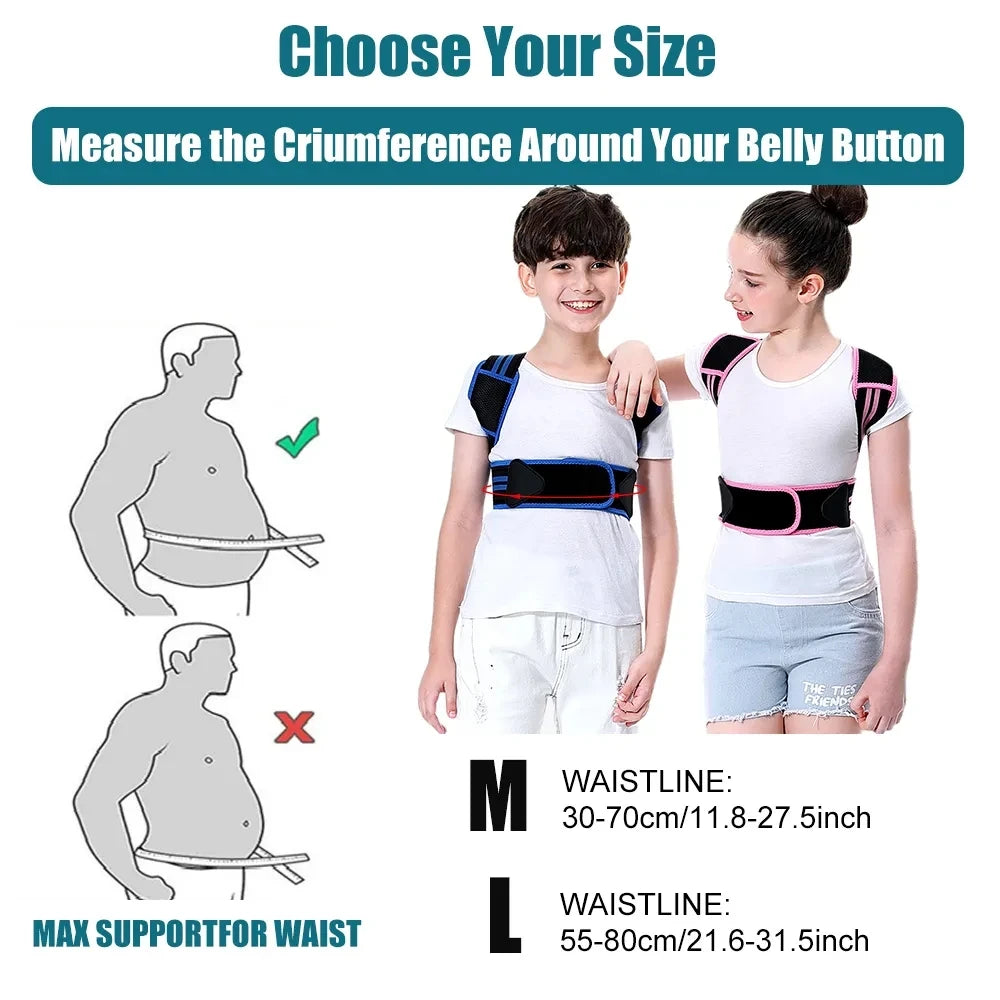 Adjustable Back Posture Corrector Brace for Kids and Teens - 8