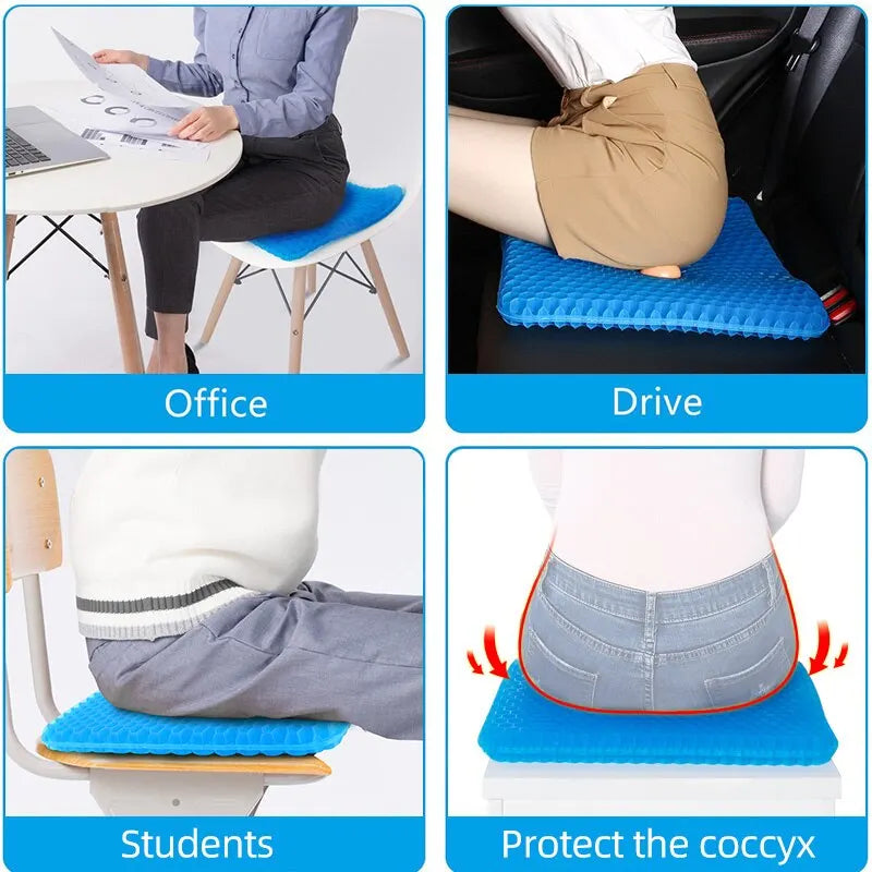 Ergonomic Honeycomb Gel Seat Cushion for Pain Relief - 5