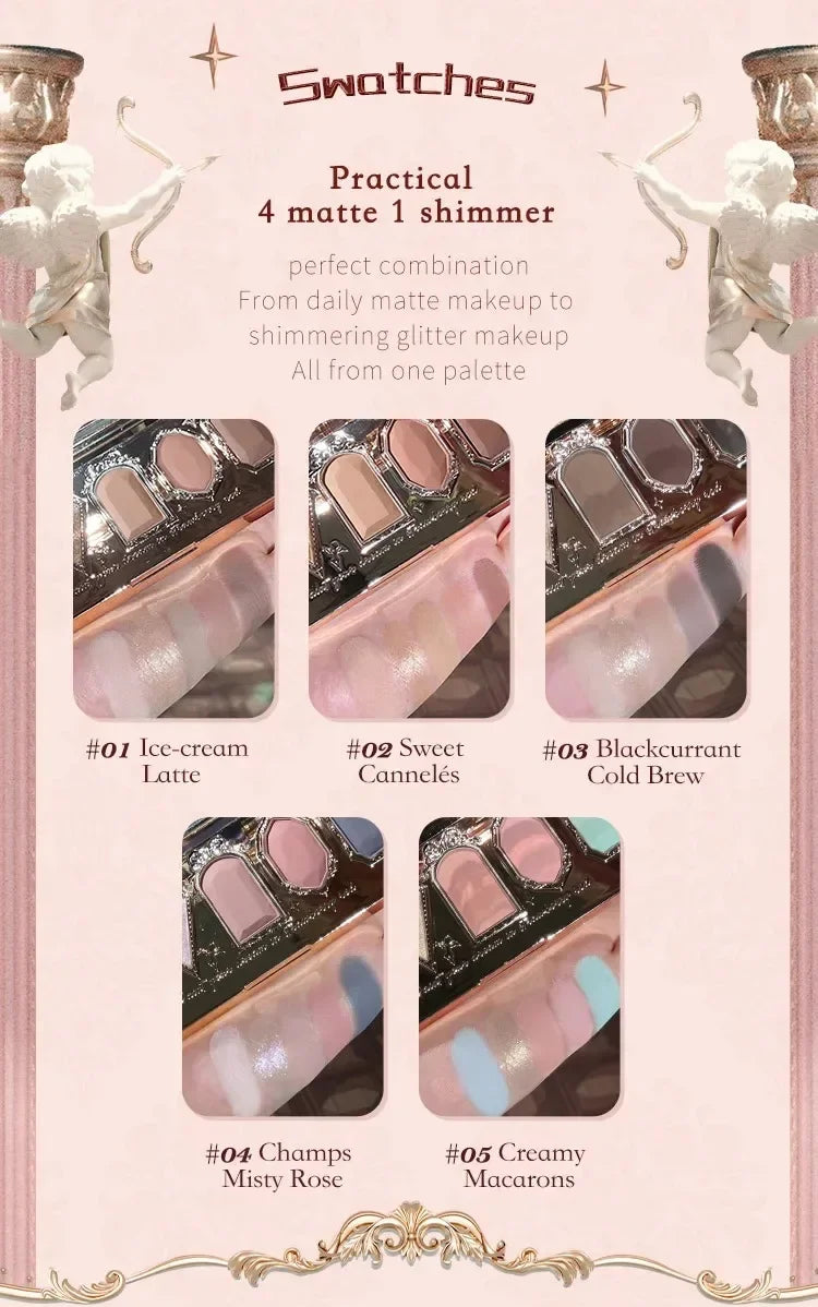 5-Color Shimmer and Matte Eyeshadow Palette - 9