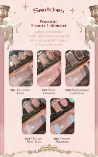 5-Color Shimmer and Matte Eyeshadow Palette