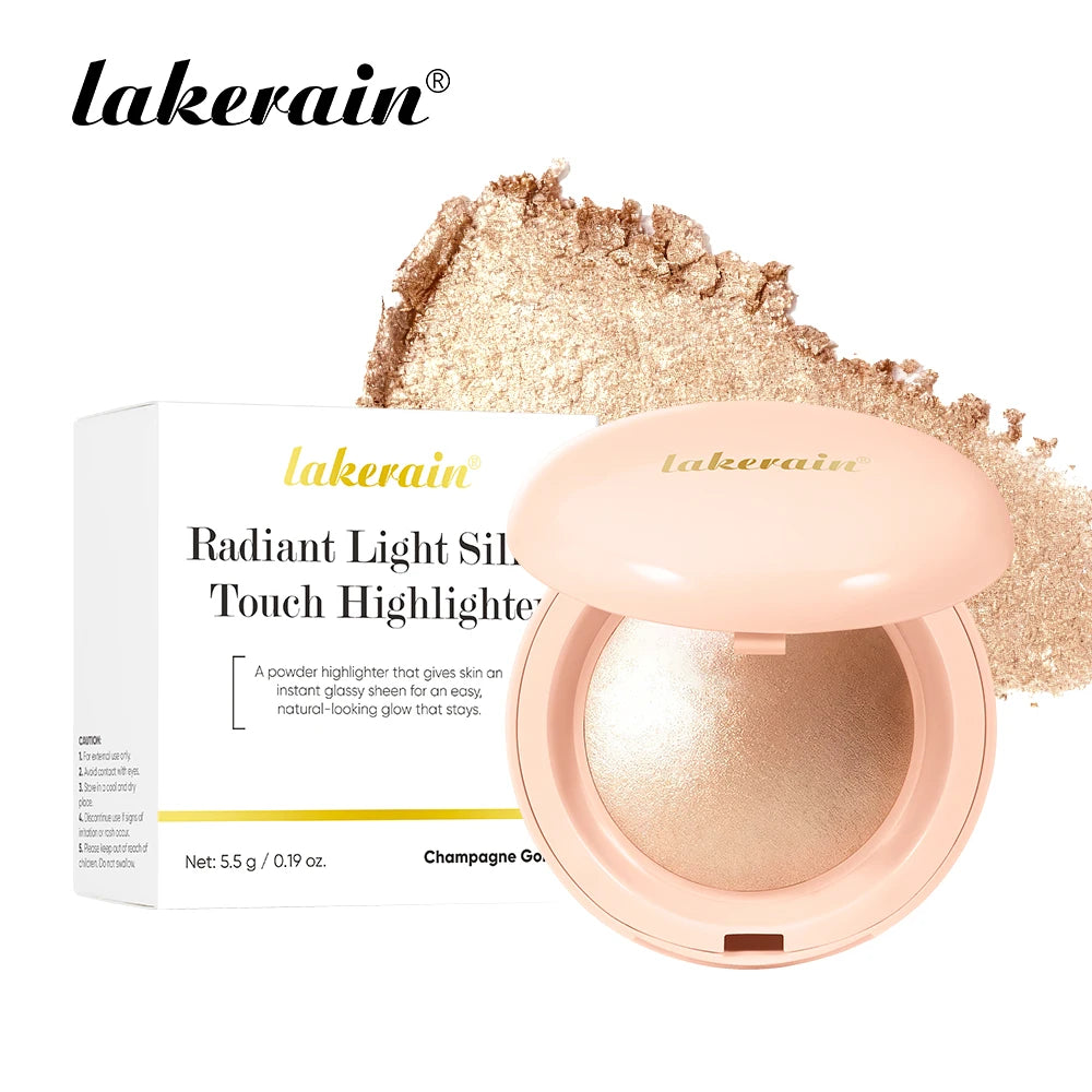 Baked Pearl Shimmer Highlighter Powder for Radiant Glow - 19