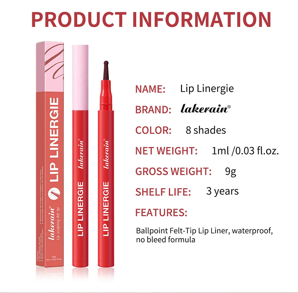 Long-Lasting Waterproof Felt-Tip Lip Liner Stain - 18