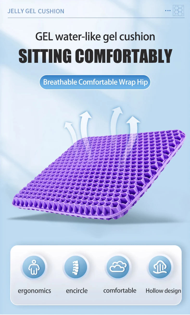 Breathable Honeycomb Gel Seat Cushion for Pain Relief - 7