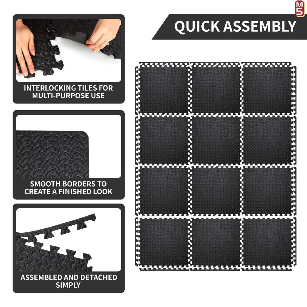 Interlocking EVA Foam Floor Tiles for Home Gym - 5