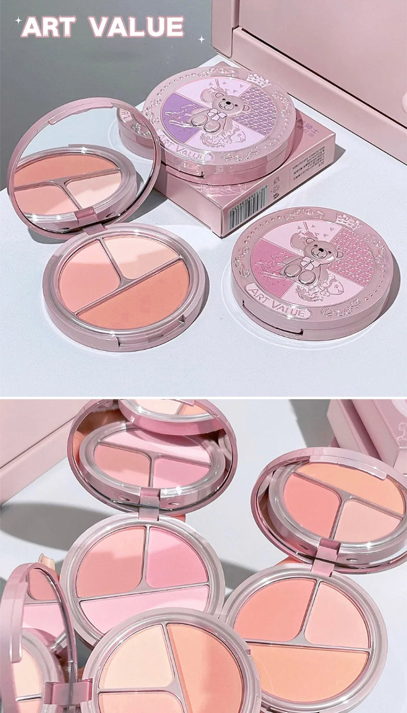 Bear Knight Trio Blush Palette for Flawless Makeup - 7