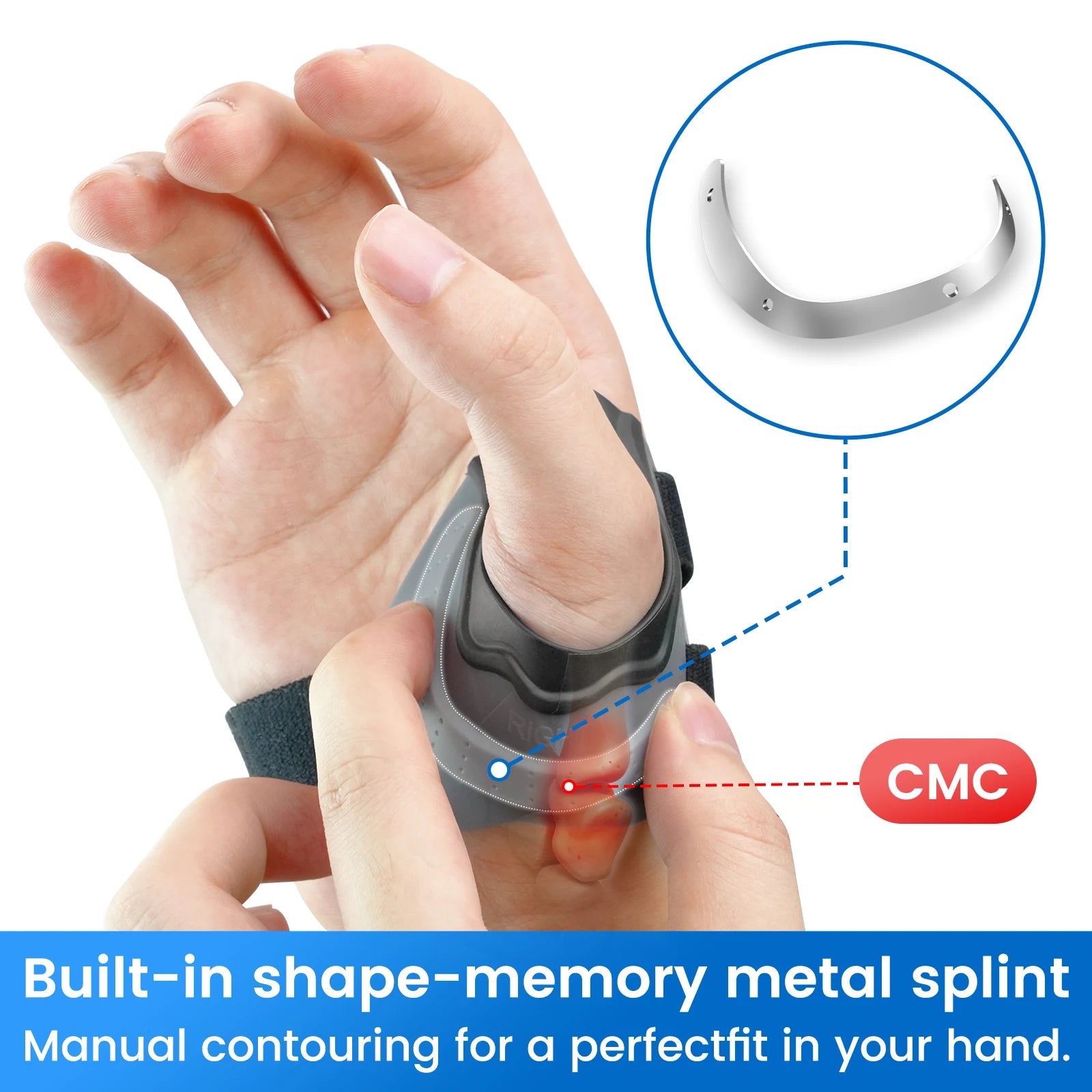 Adjustable CMC Thumb Support Brace for Arthritis and Joint Pain - 3