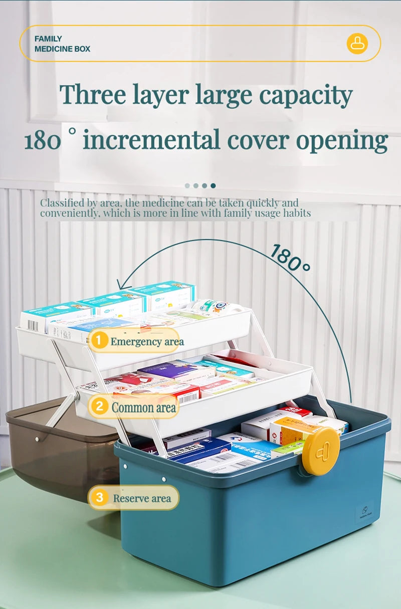 3-Layer Portable Family First Aid Storage Box - 9
