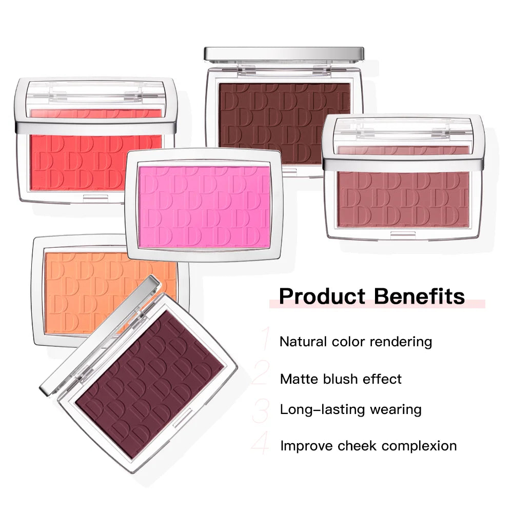 Matte Embossed Blush Palette with Brush - 2