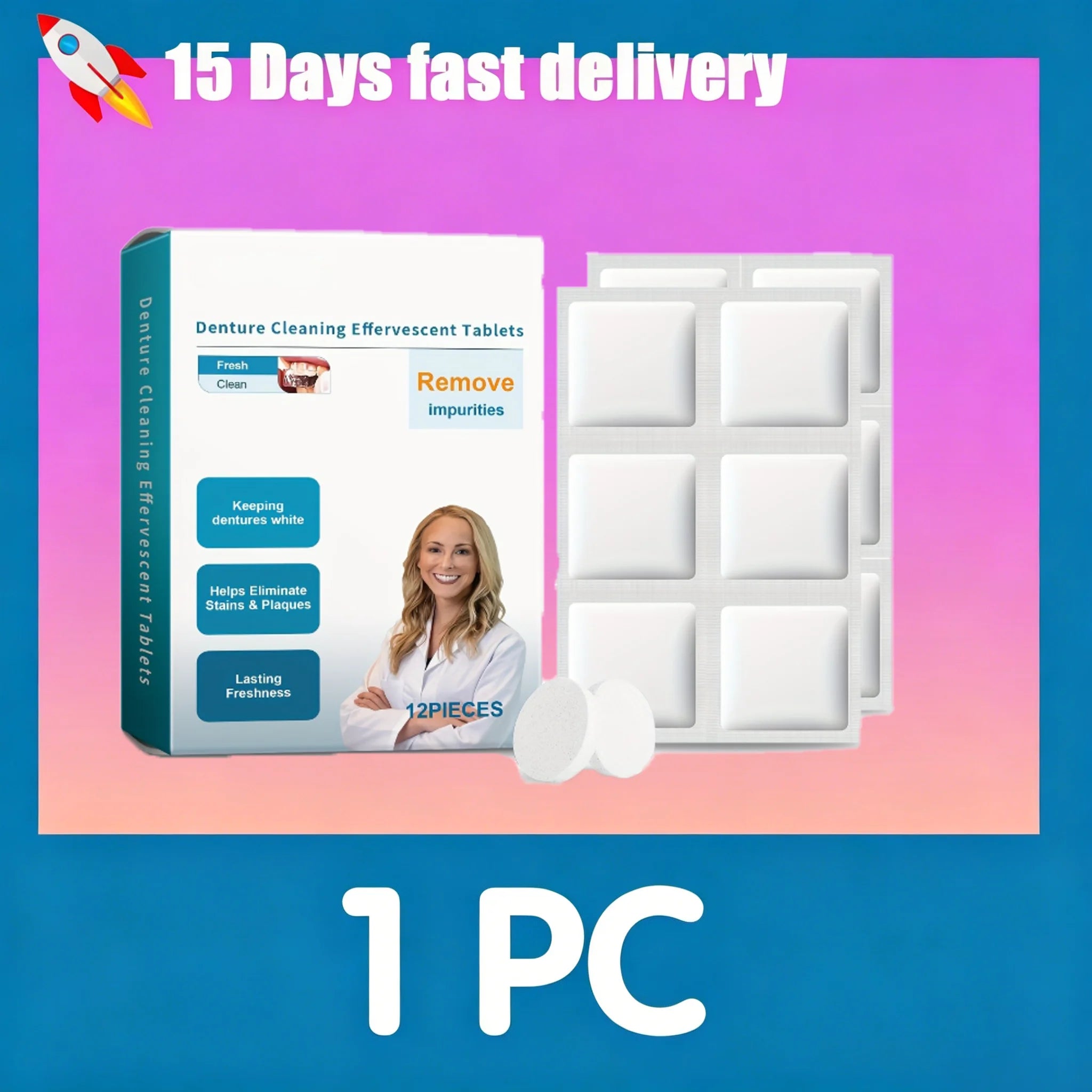 Effervescent Denture and Retainer Cleaning Tablets Kit - 11