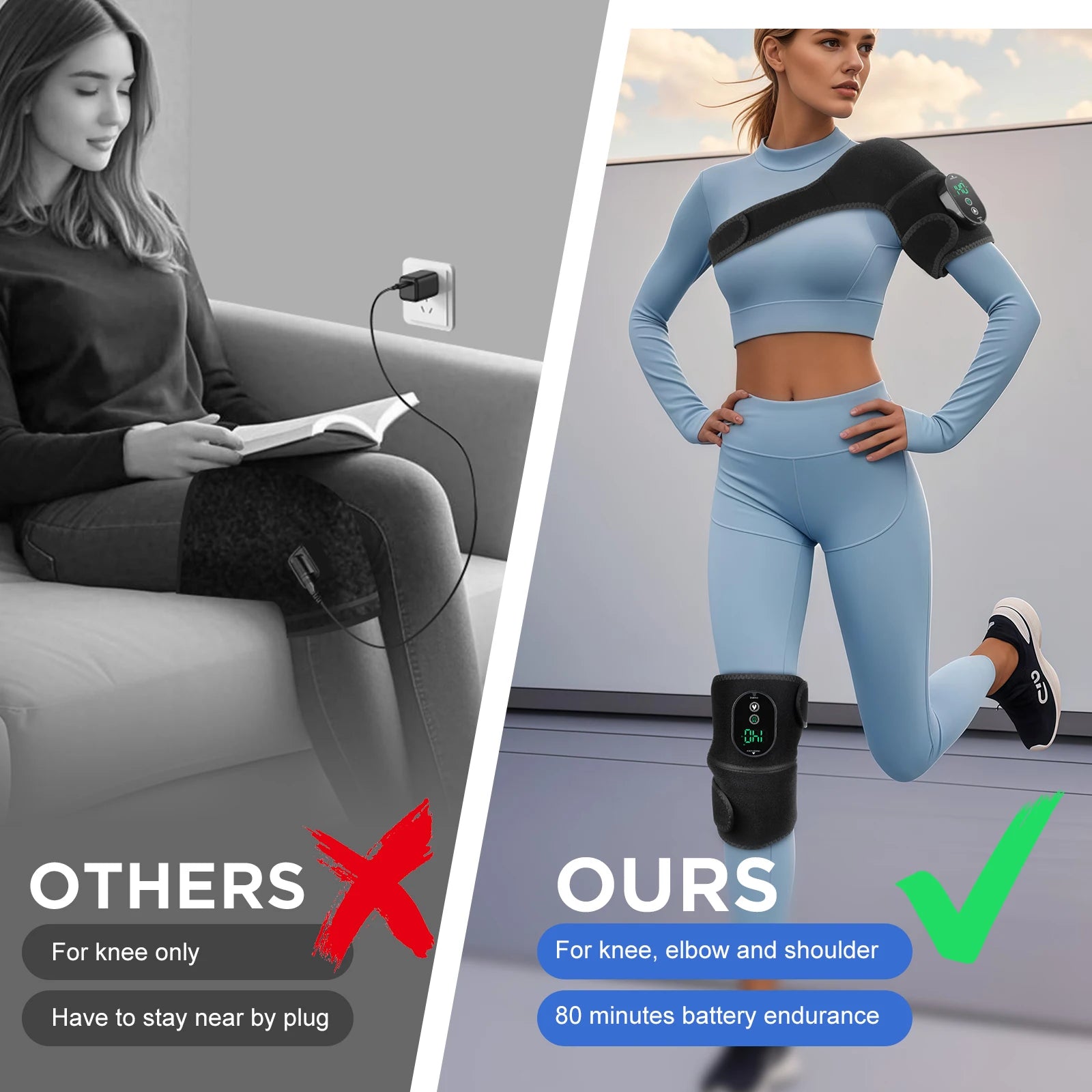 Heated Vibration Massage Brace for Shoulder and Joint Pain - 12