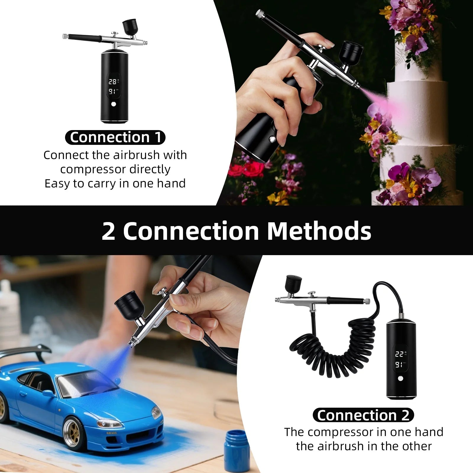 Portable Cordless Airbrush Kit for Makeup and Crafts - 2