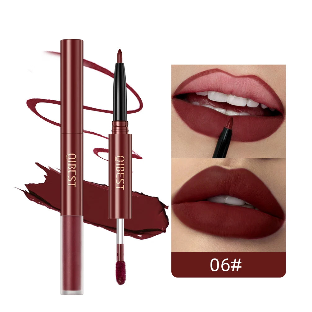 2-in-1 Dual Ended Matte Lip Liner and Long-Lasting Liquid Lipstick - 24