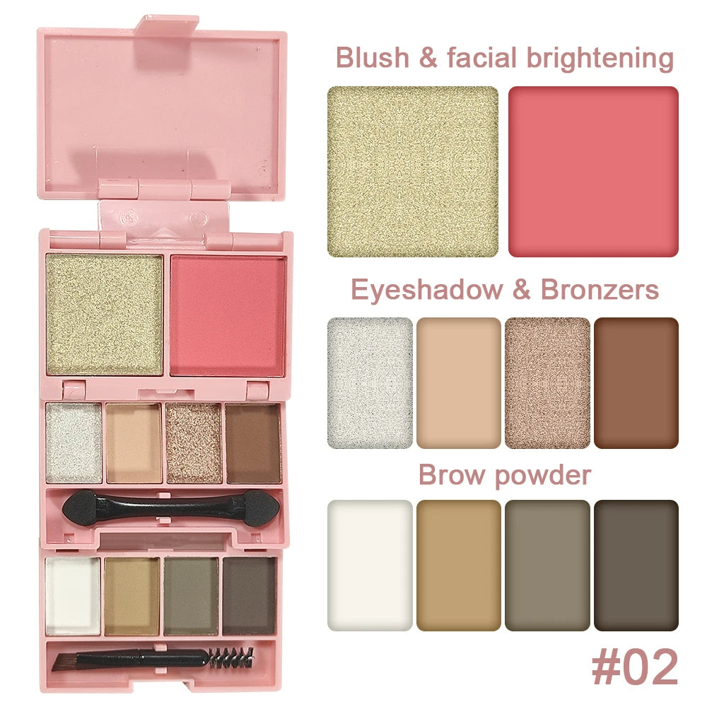 All-in-One Portable Makeup Palette for Travel and Daily Use - 18