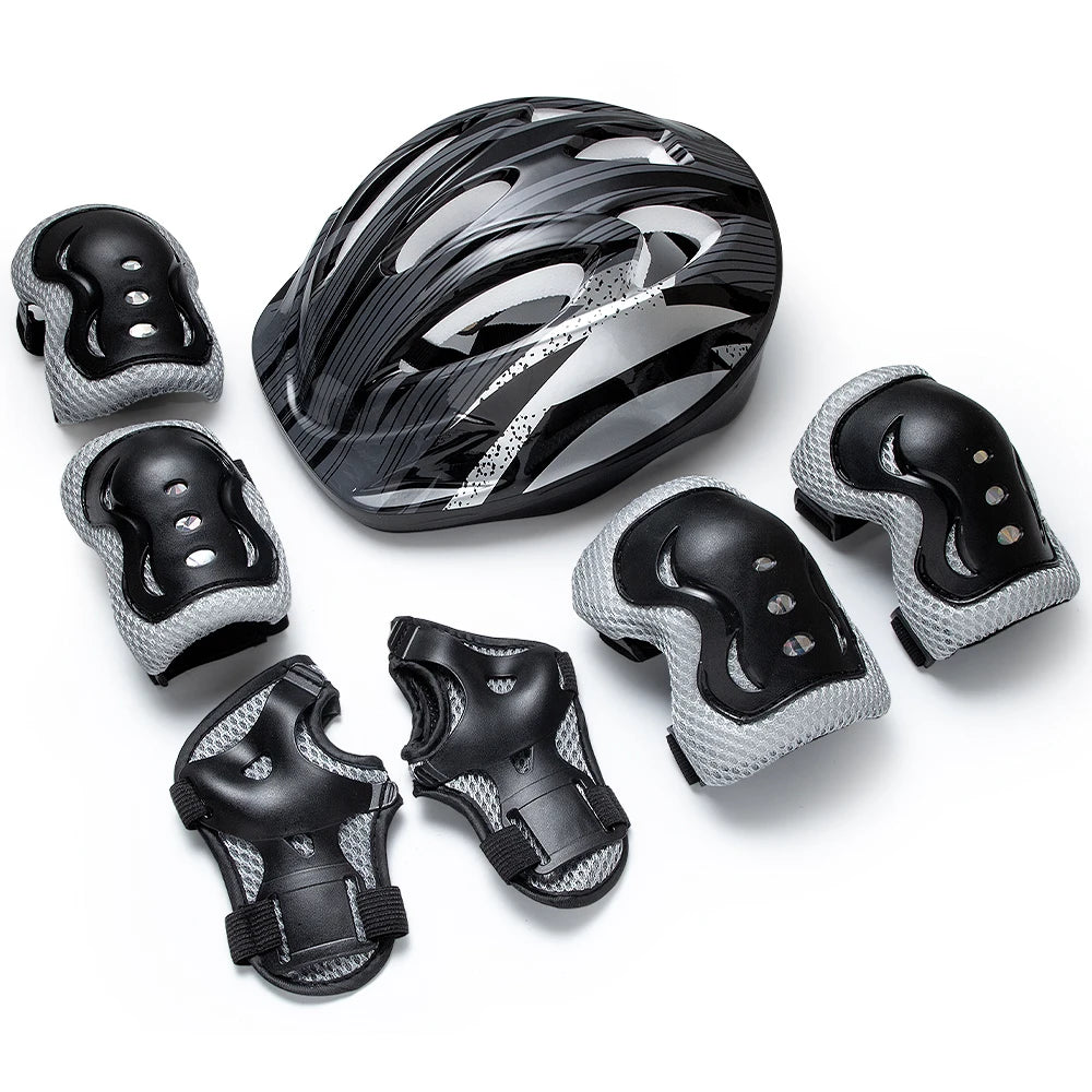 7-Piece Kids Protective Helmet and Pad Set for Cycling and Skating - 23
