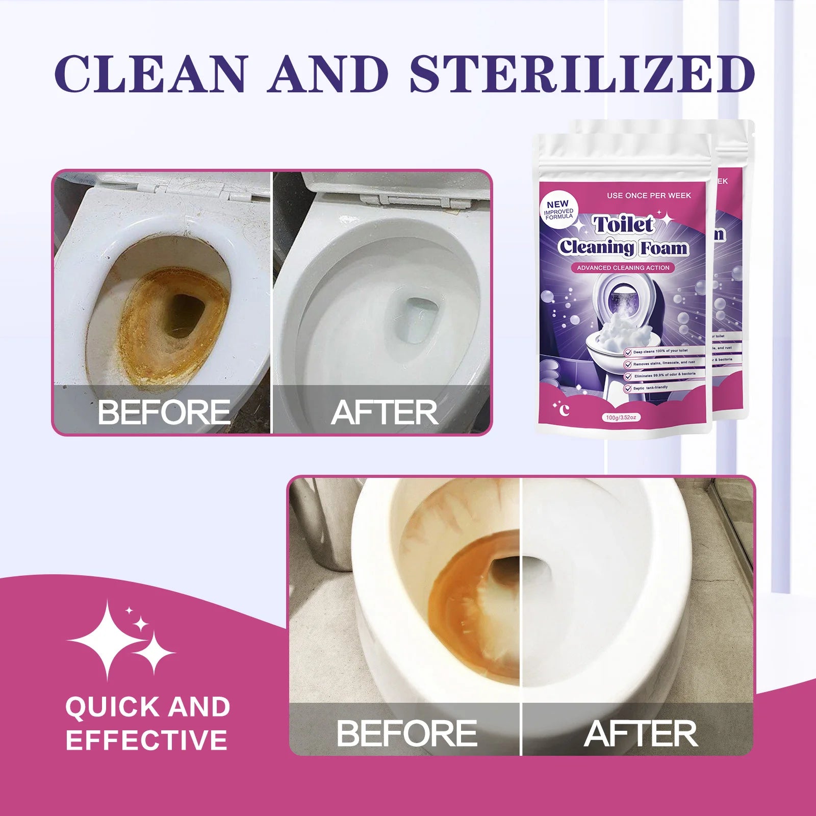Powerful Toilet Cleaning Foam for Deep Stain Removal - 7
