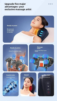 6D Wireless Shiatsu Neck and Shoulder Massage Pillow