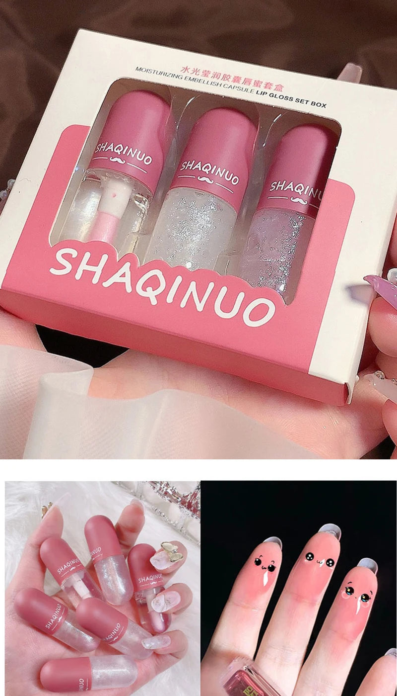 Hydrating Capsule Lip Gloss Set for Shiny Lips - 7