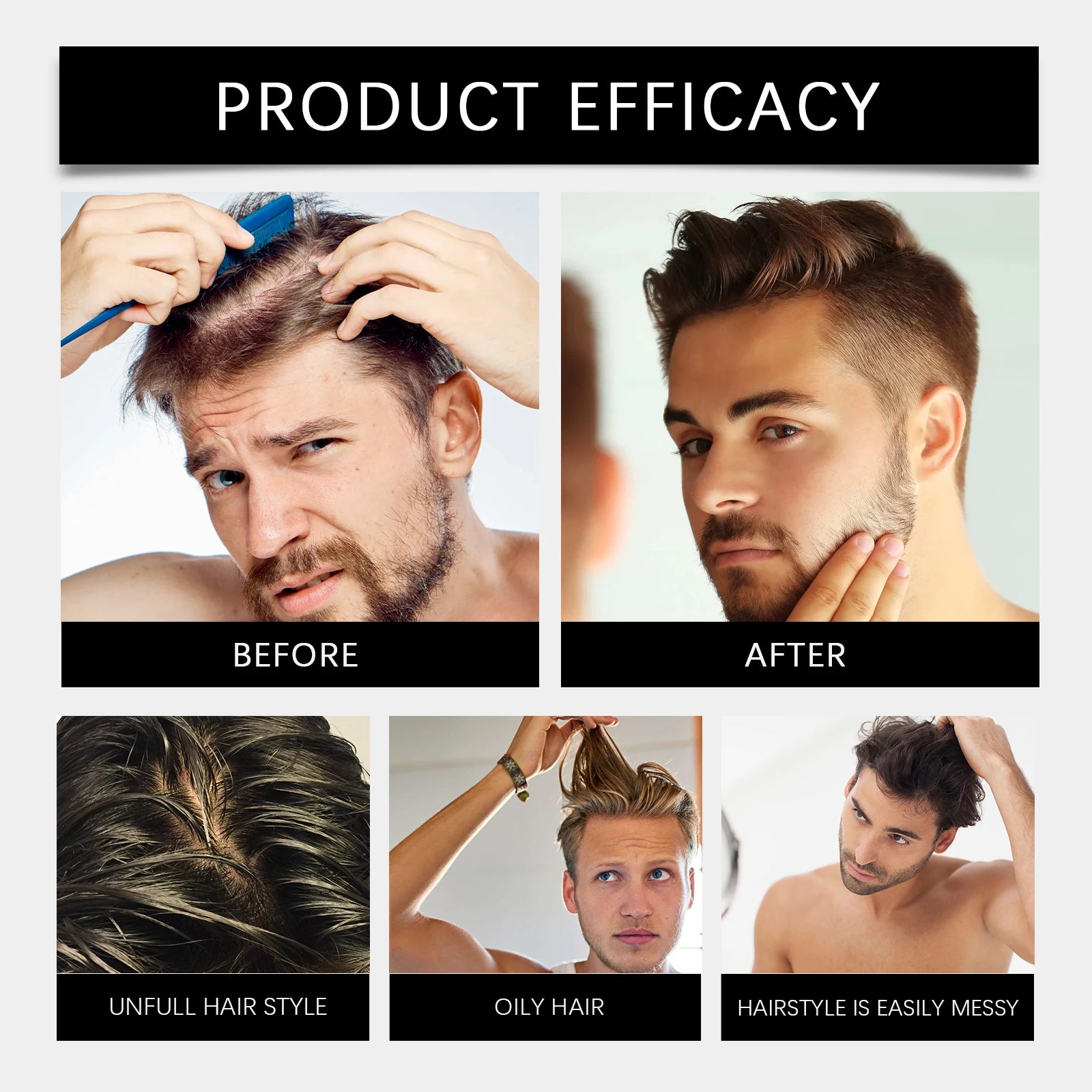 Matte Finish Strong Hold Hair Styling Clay for Men - 4