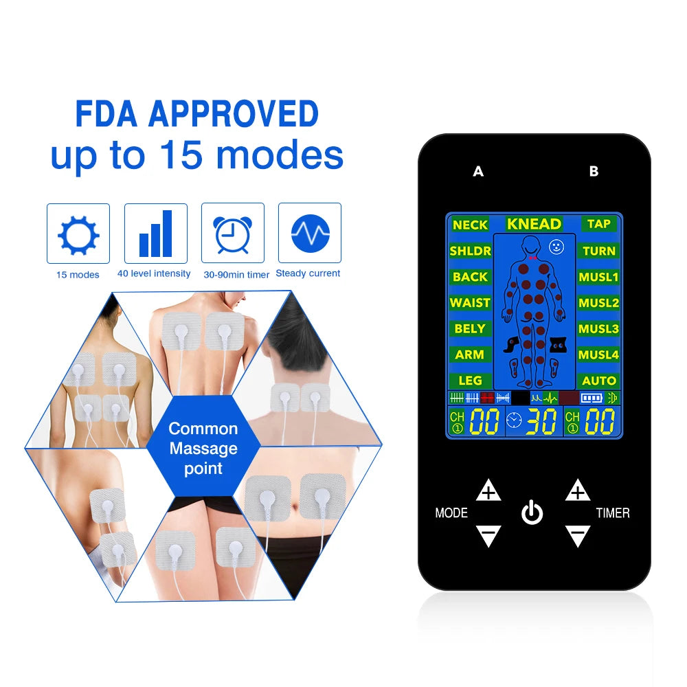 Portable TENS EMS Muscle Stimulator for Pain Relief - 14