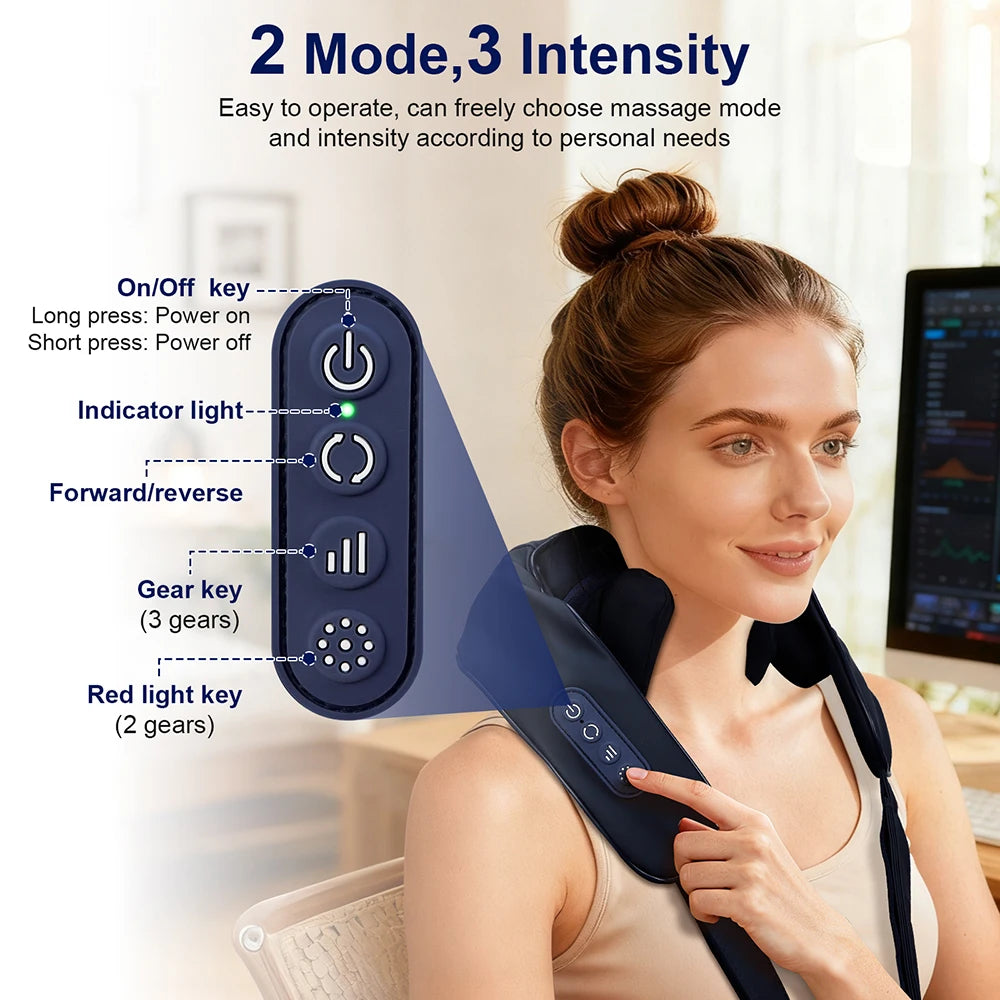 10-Head Cordless Deep Tissue Neck and Trapezius Massager - 9