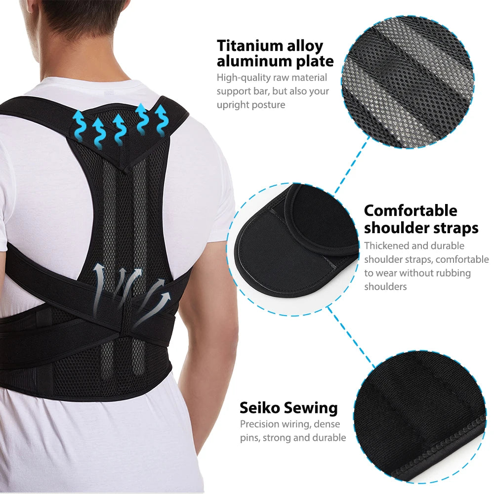 Adjustable Upper Back and Shoulder Posture Corrector Brace - 10
