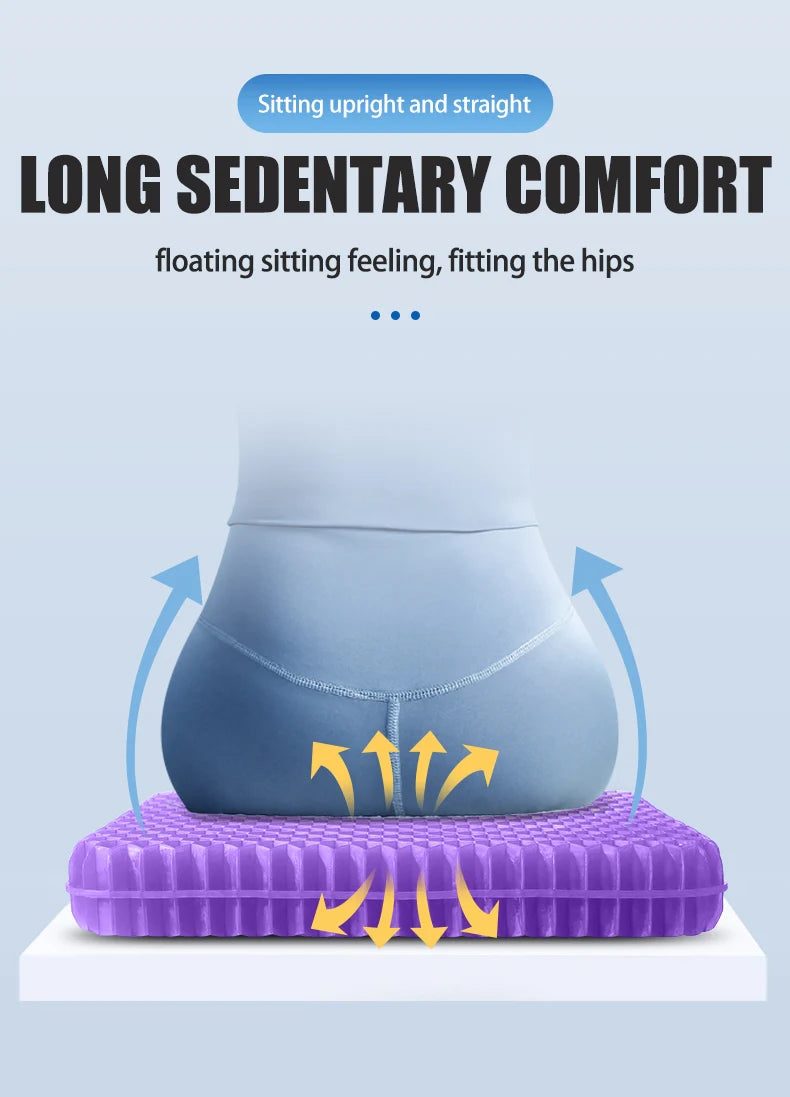 Breathable Honeycomb Gel Seat Cushion for Pain Relief - 14